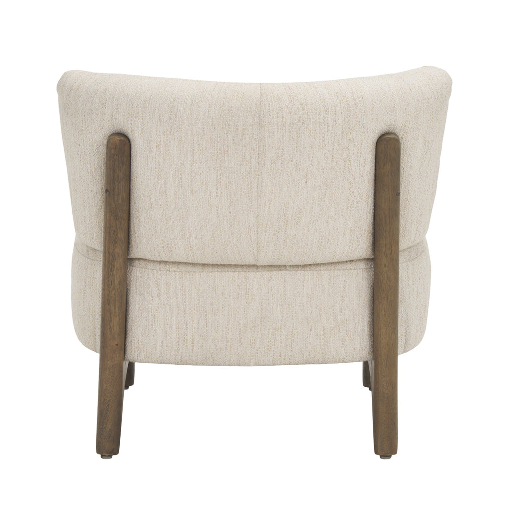 Fauteuil d'appoint de style rustique en osier et bois avec assise rembourrée pour le salon