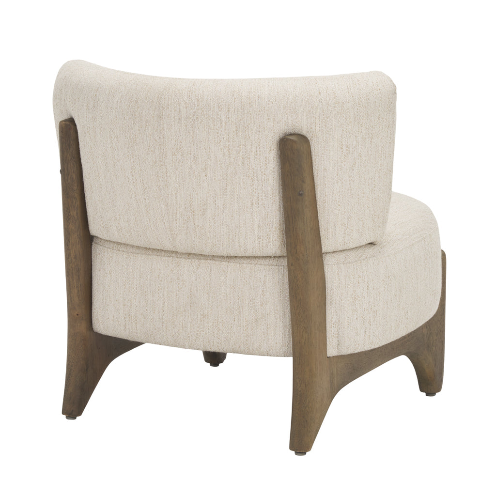 Fauteuil d'appoint de style rustique en osier et bois avec assise rembourrée pour le salon