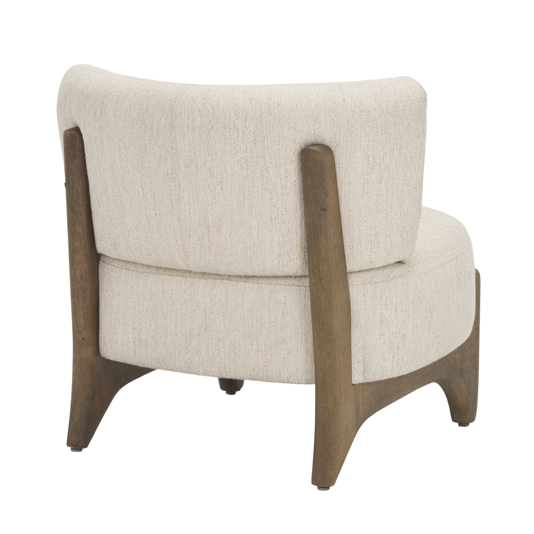 Fauteuil d'appoint de style rustique en osier et bois avec assise rembourrée pour le salon