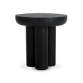 Table d'appoint d'extérieur moderne en béton et métal avec plateau rond pour patio et jardin