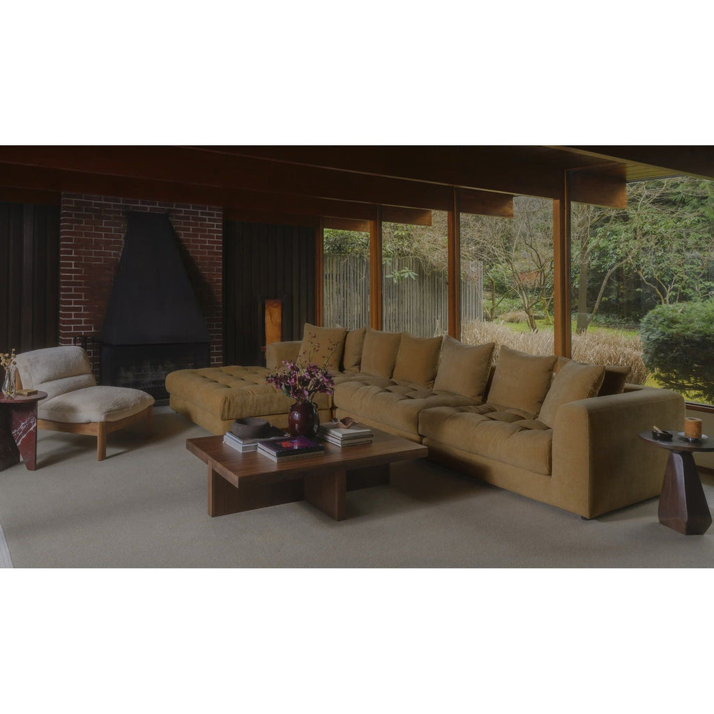 Fauteuil d'appoint moderne rembourré et en bois avec cadre en bois naturel pour salon
