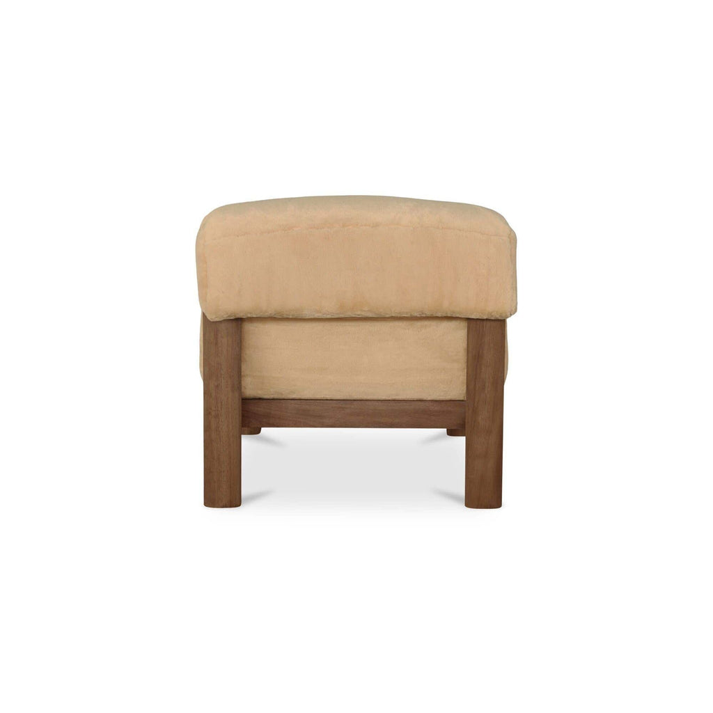 Fauteuil d'appoint moderne rembourré et en bois avec cadre en bois naturel pour salon