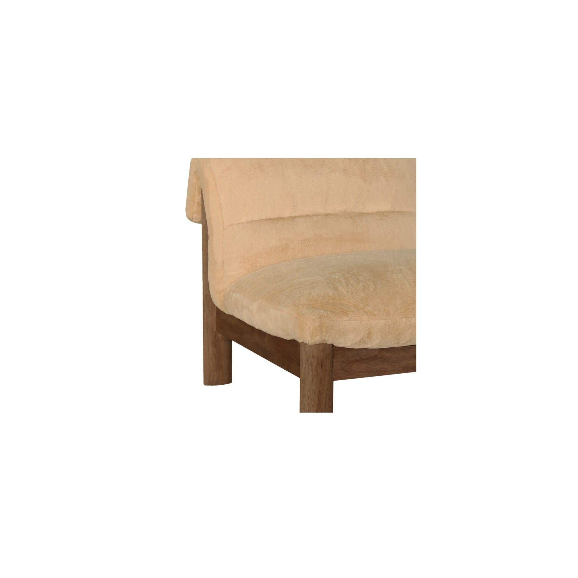 Fauteuil d'appoint moderne rembourré et en bois avec cadre en bois naturel pour salon