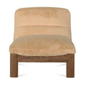 Fauteuil d'appoint moderne rembourré et en bois avec cadre en bois naturel pour salon