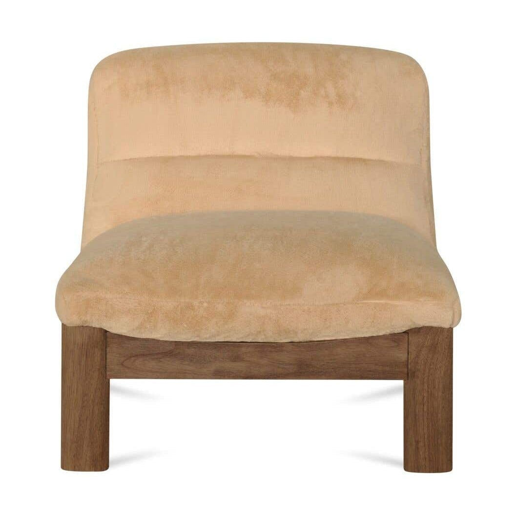 Fauteuil d'appoint moderne rembourré et en bois avec cadre en bois naturel pour salon