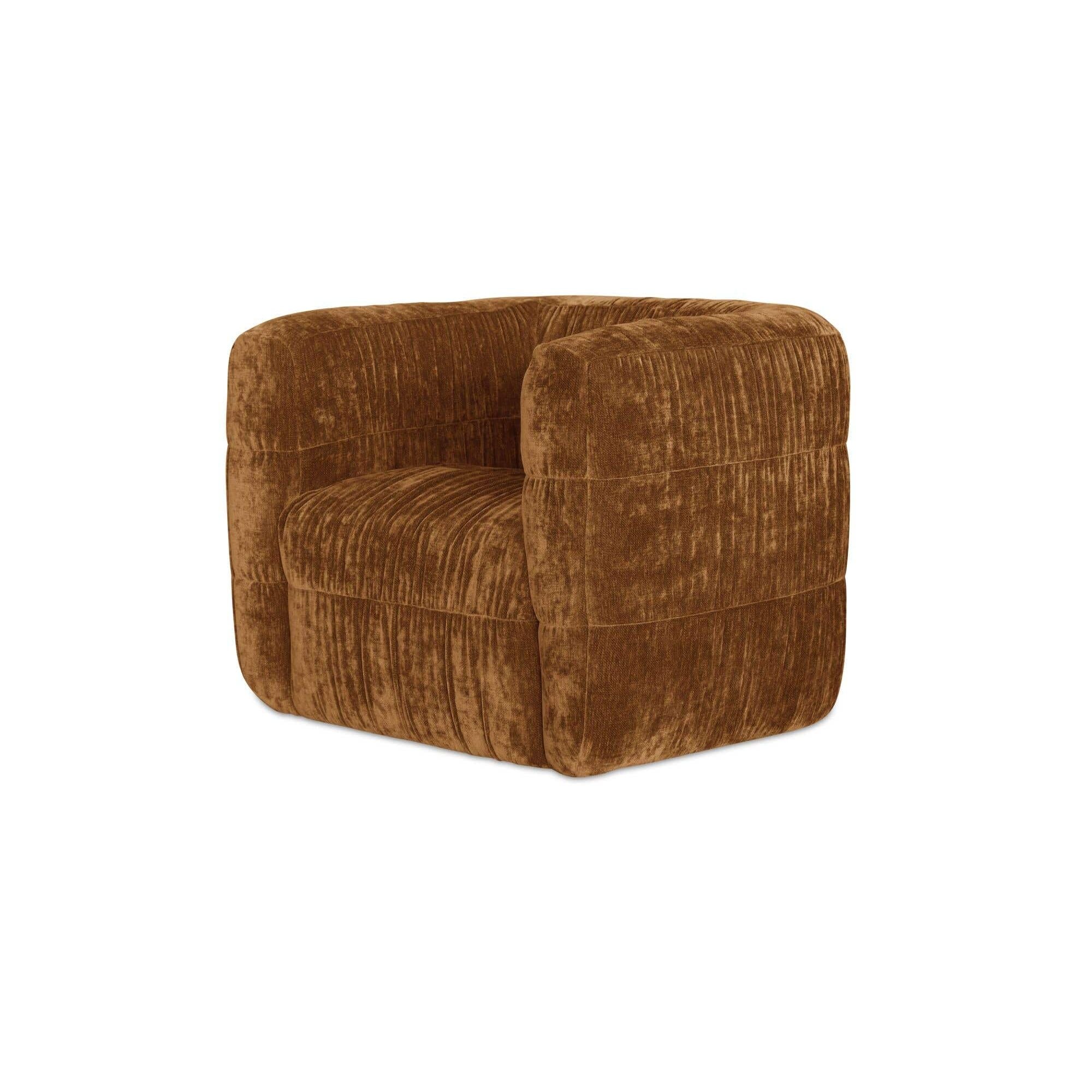 Fauteuil d'appoint pivotant rembourré moderne avec rotation à 360° pour le salon