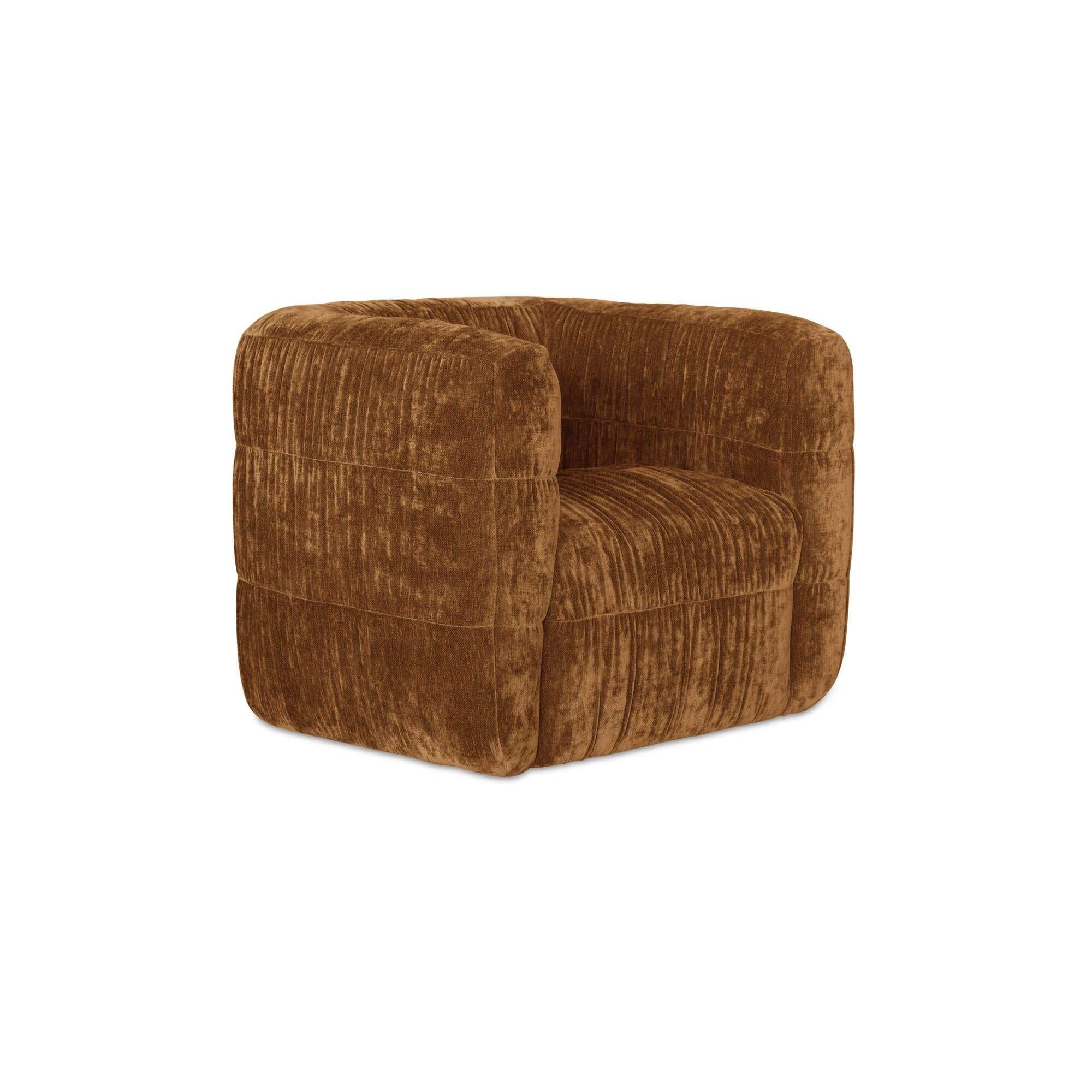 Fauteuil d'appoint pivotant rembourré moderne avec rotation à 360° pour le salon