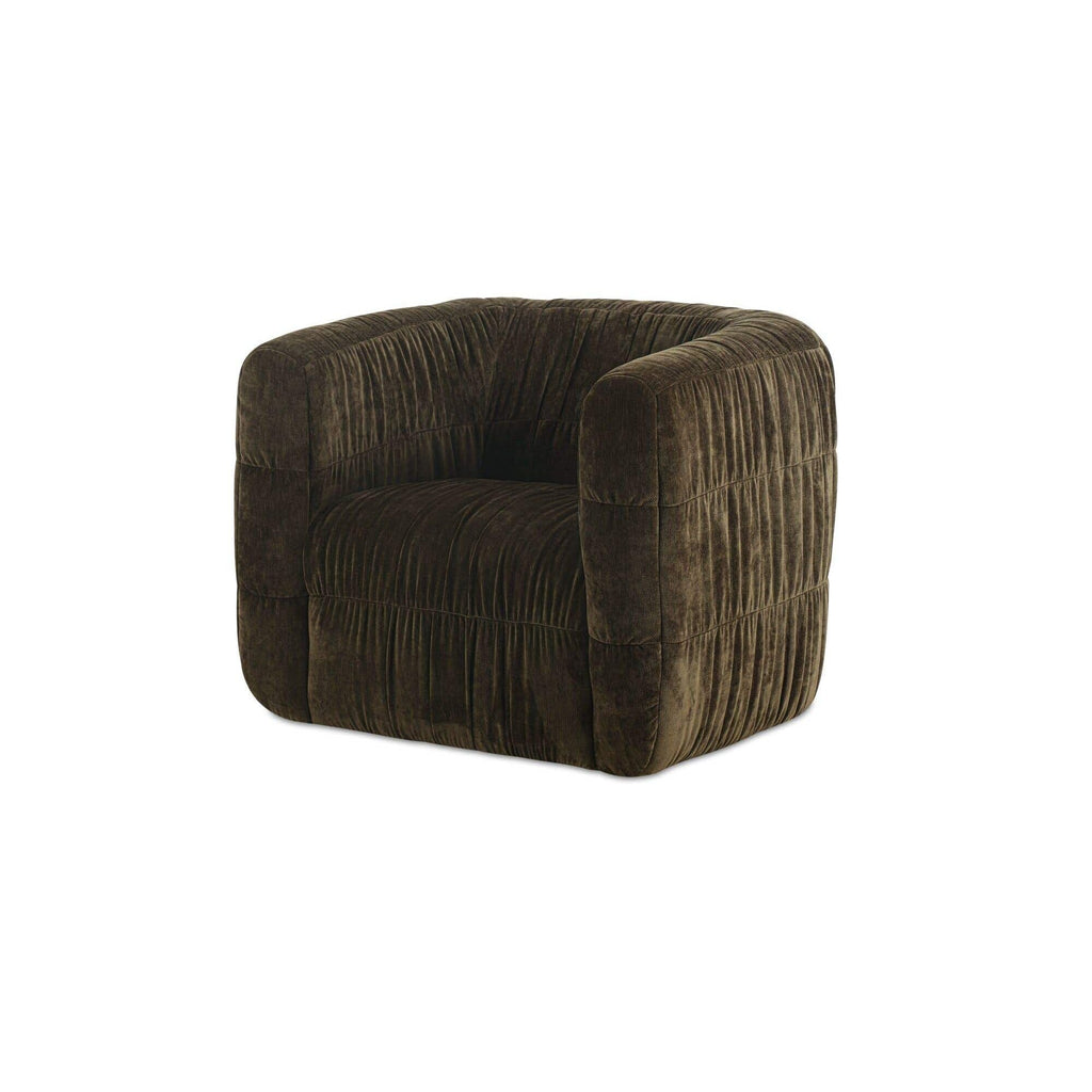 Fauteuil d'appoint pivotant rembourré moderne avec rotation à 360° pour le salon