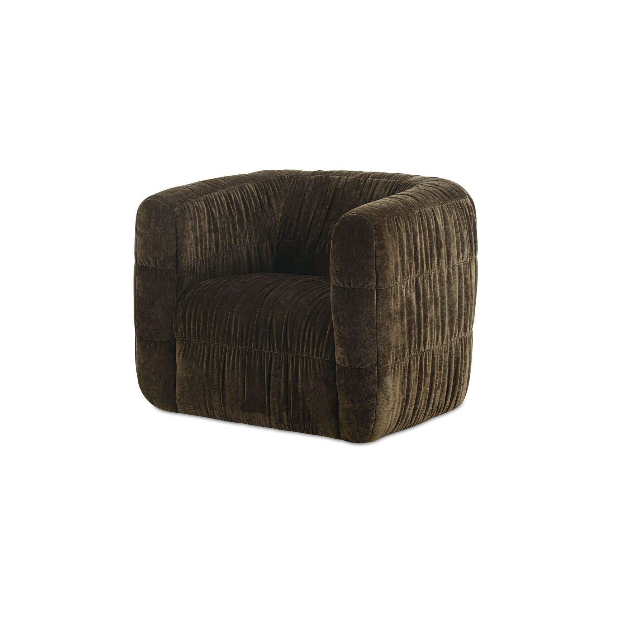 Fauteuil d'appoint pivotant rembourré moderne avec rotation à 360° pour le salon