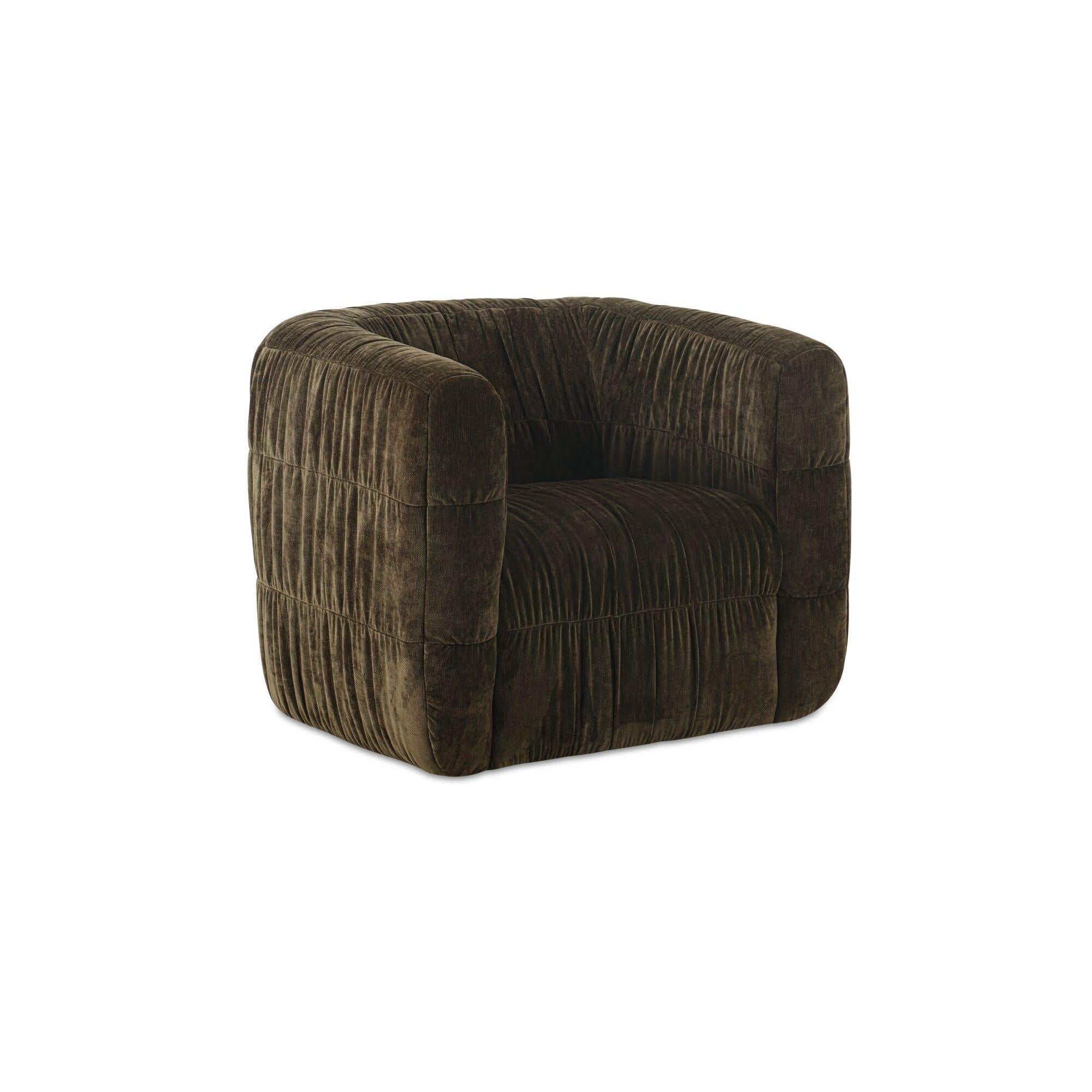 Fauteuil d'appoint pivotant rembourré moderne avec rotation à 360° pour le salon