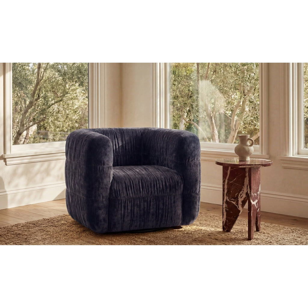 Fauteuil d'appoint pivotant rembourré moderne avec rotation à 360° pour le salon