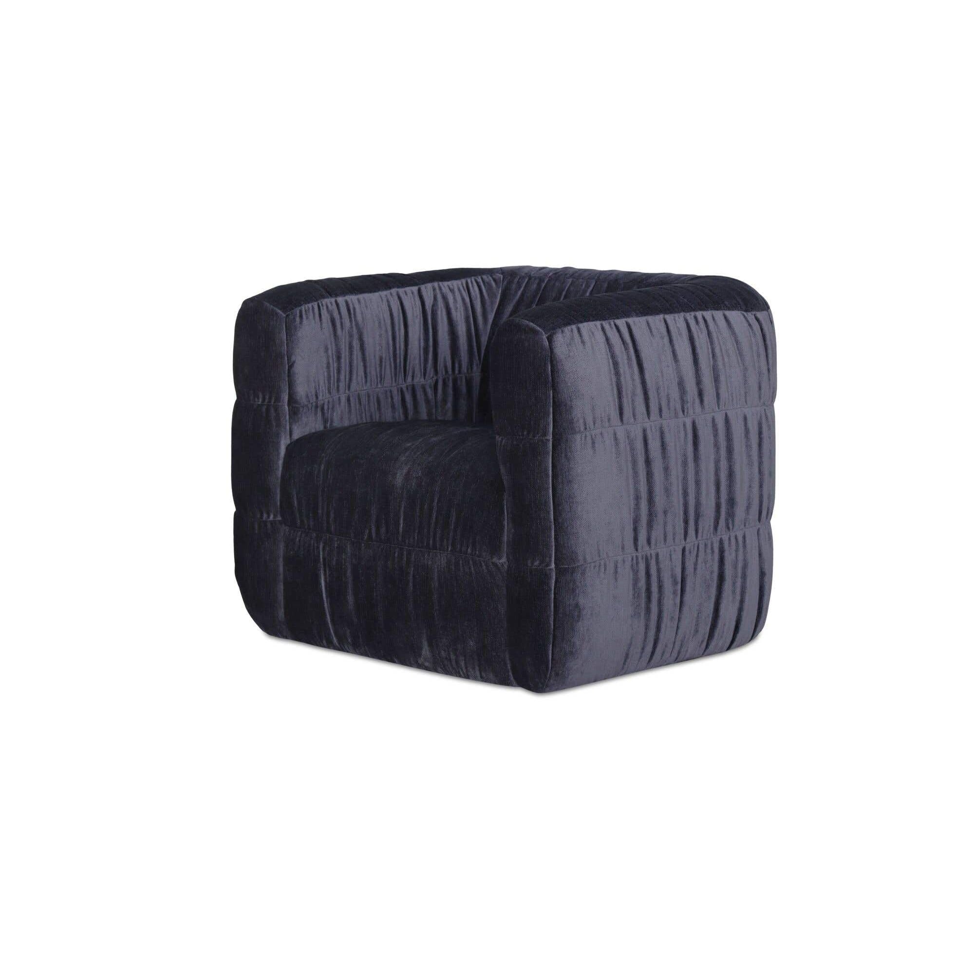 Fauteuil d'appoint pivotant rembourré moderne avec rotation à 360° pour le salon