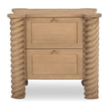 Table de chevet en chêne naturel avec 2 tiroirs de rangement pour chambre à coucher
