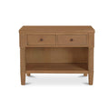 Table de chevet traditionnelle en osier et bois avec tiroirs de rangement pour chambre à coucher