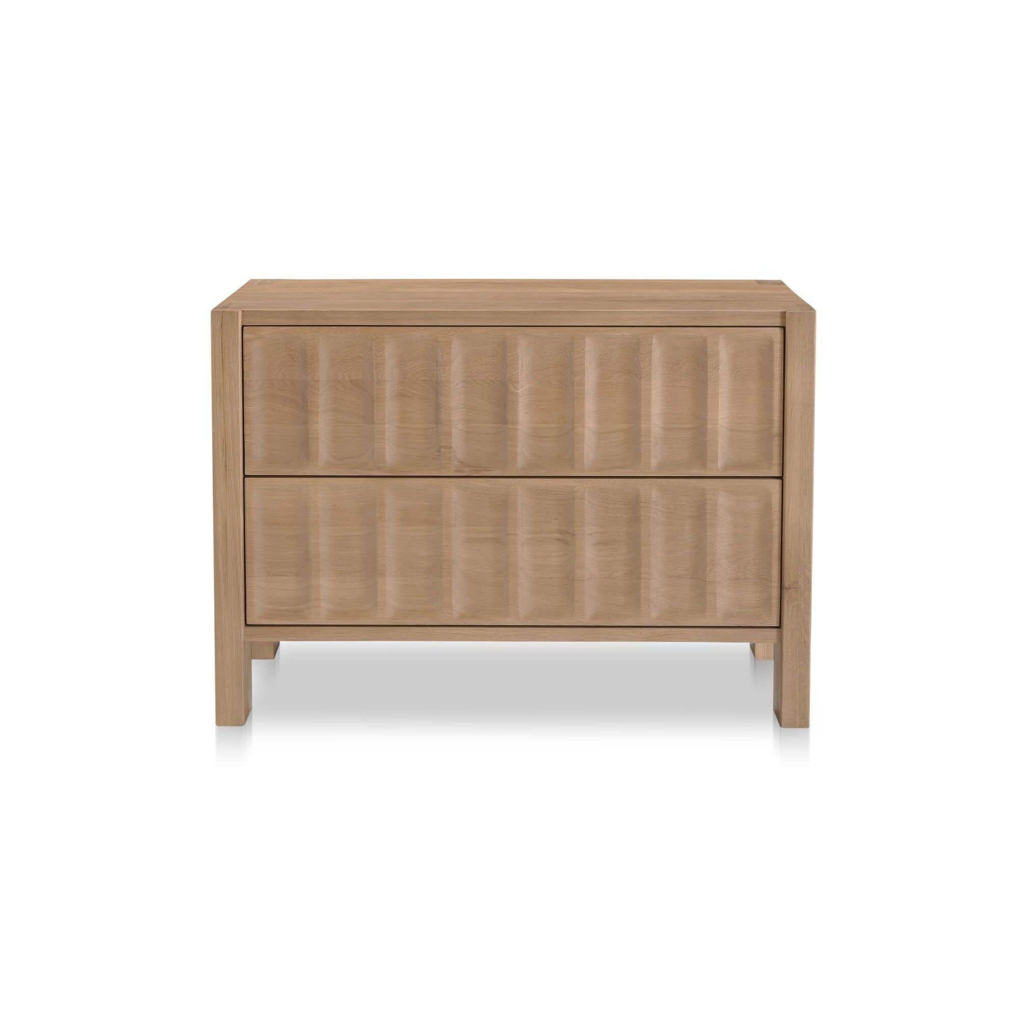 Table de chevet moderne en bois avec tiroir de rangement et forme géométrique pour la chambre à coucher