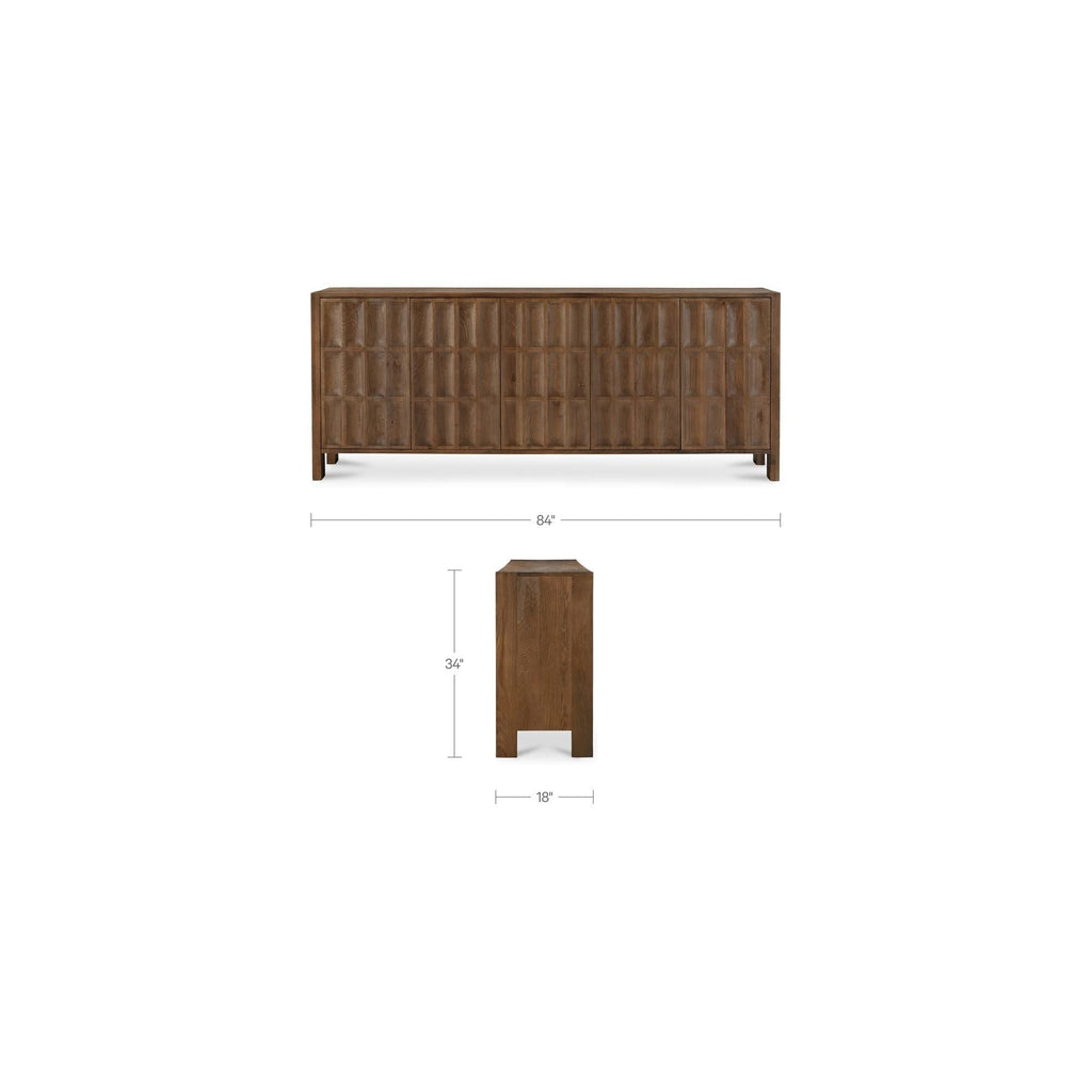 Bahut en bois moderne avec tiroirs et portes pour salle à manger