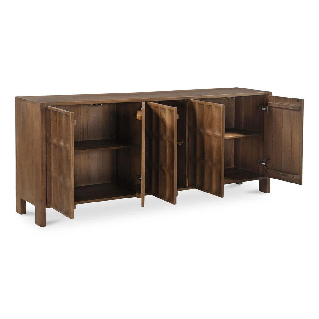 Bahut en bois moderne avec tiroirs et portes pour salle à manger