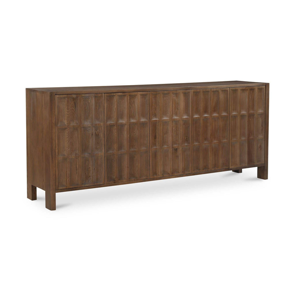 Bahut en bois moderne avec tiroirs et portes pour salle à manger