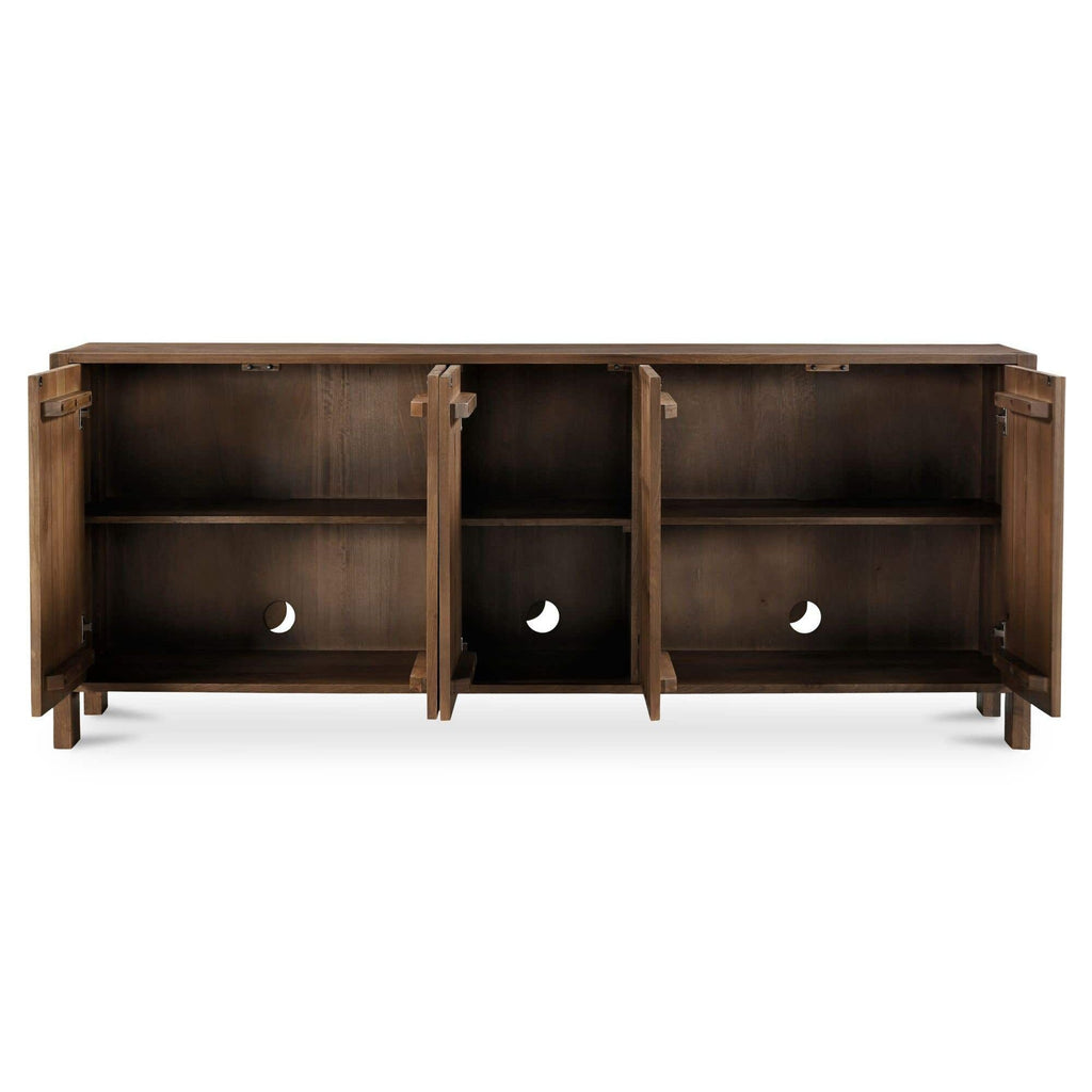 Bahut en bois moderne avec tiroirs et portes pour salle à manger
