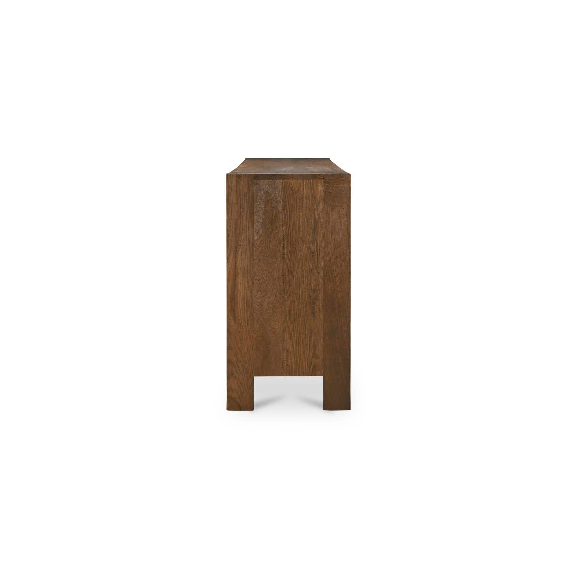 Bahut en bois moderne avec tiroirs et portes pour salle à manger
