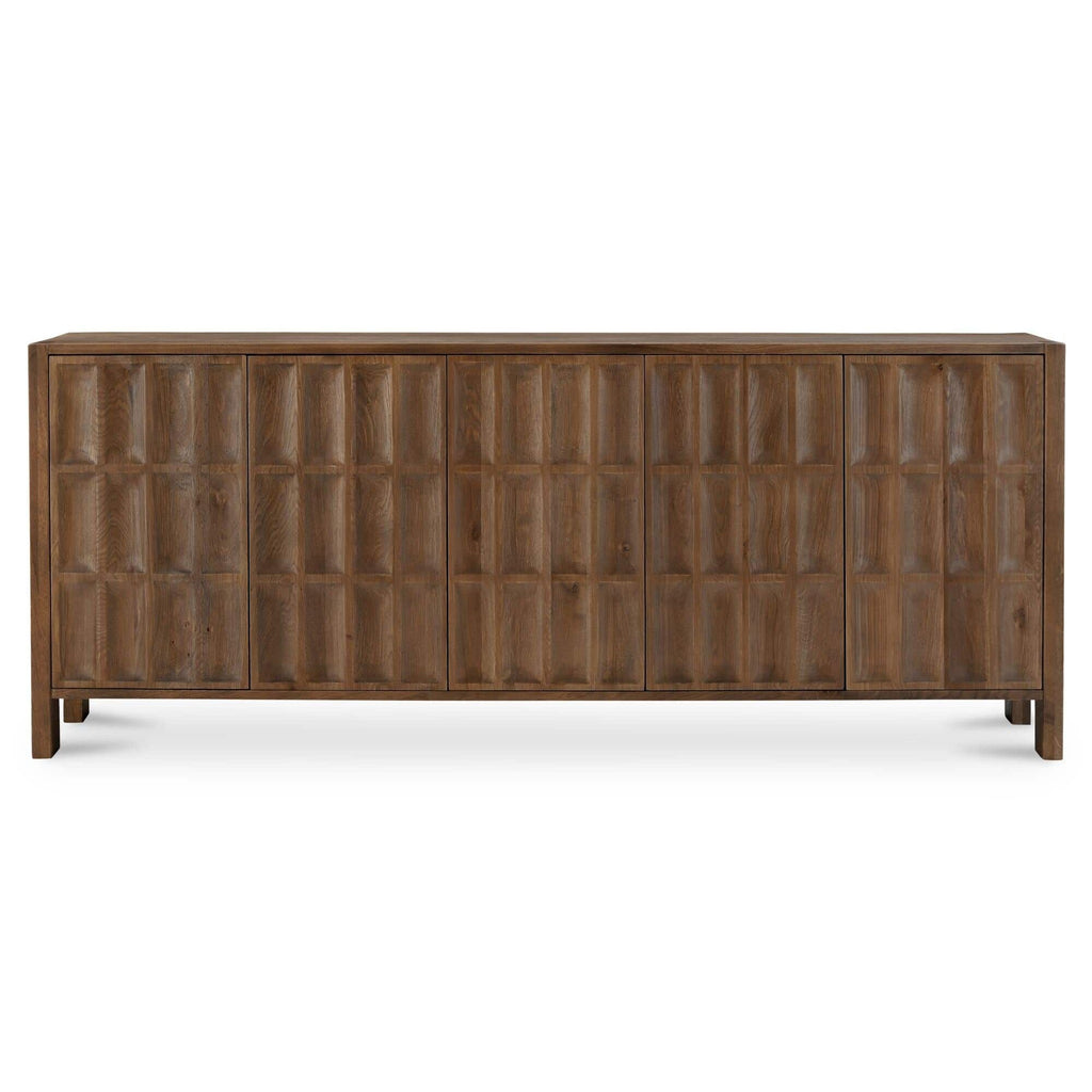 Bahut en bois moderne avec tiroirs et portes pour salle à manger