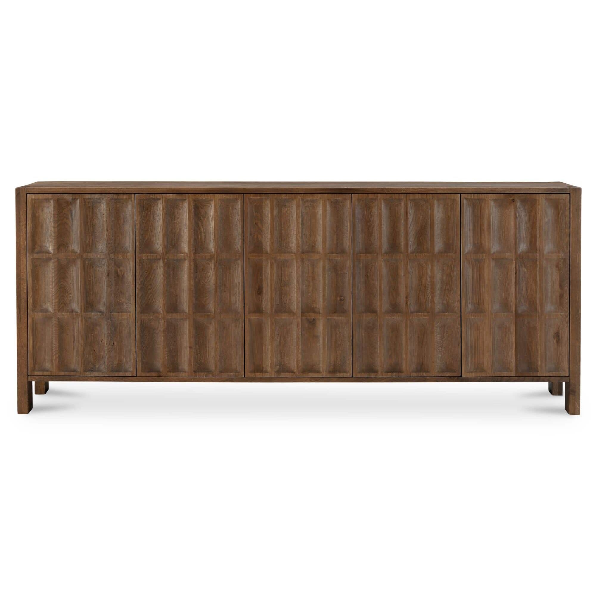 Bahut en bois moderne avec tiroirs et portes pour salle à manger