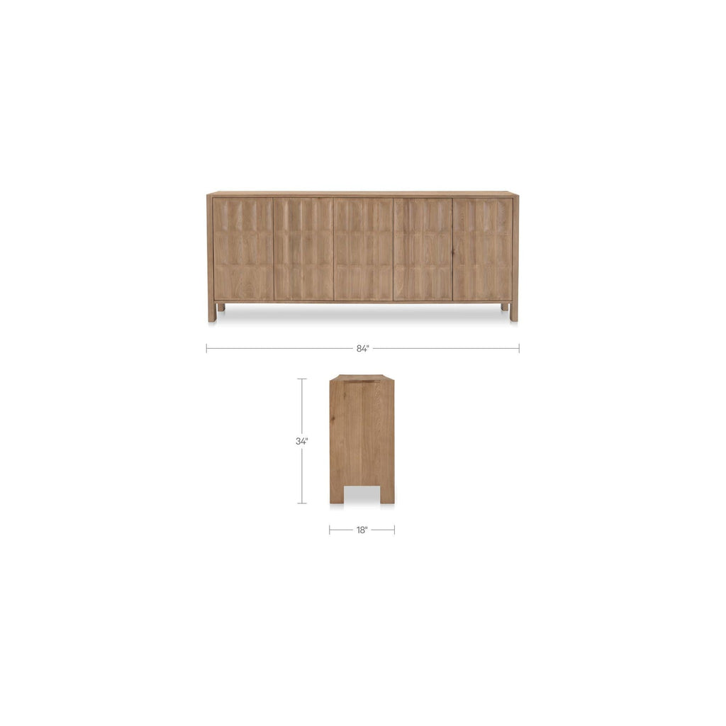 Bahut en bois moderne avec tiroirs et portes pour salle à manger