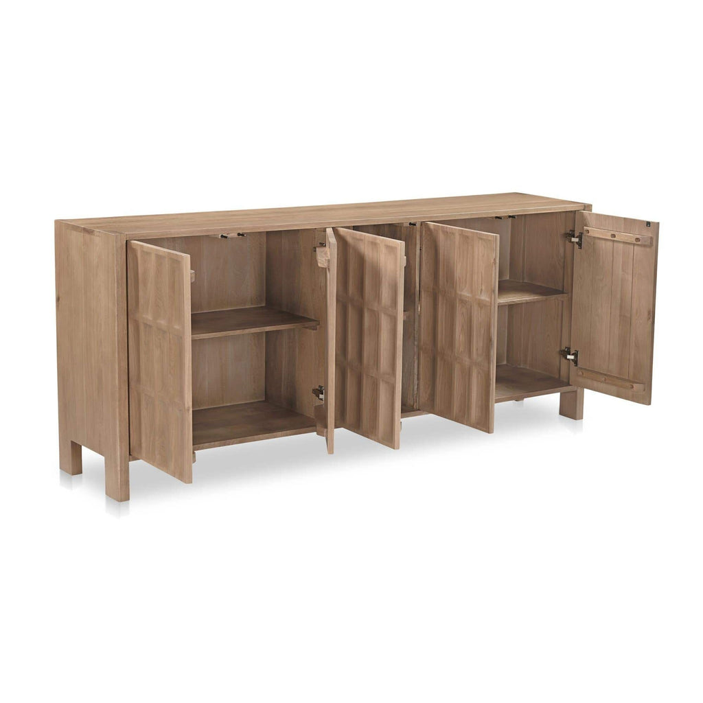 Bahut en bois moderne avec tiroirs et portes pour salle à manger