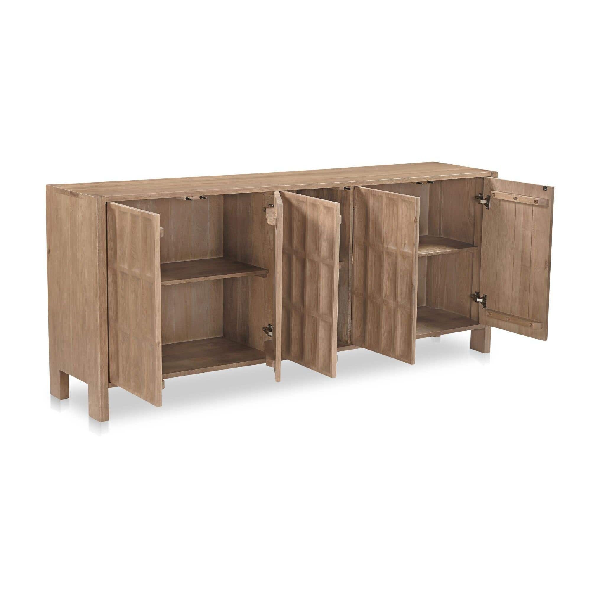 Bahut en bois moderne avec tiroirs et portes pour salle à manger