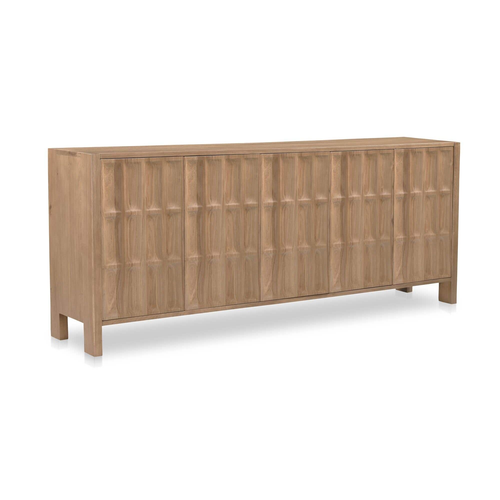 Bahut en bois moderne avec tiroirs et portes pour salle à manger