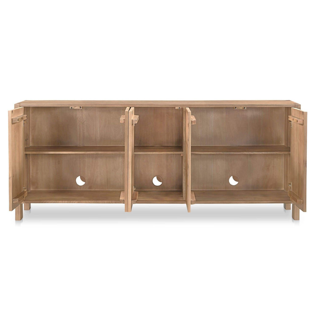 Bahut en bois moderne avec tiroirs et portes pour salle à manger