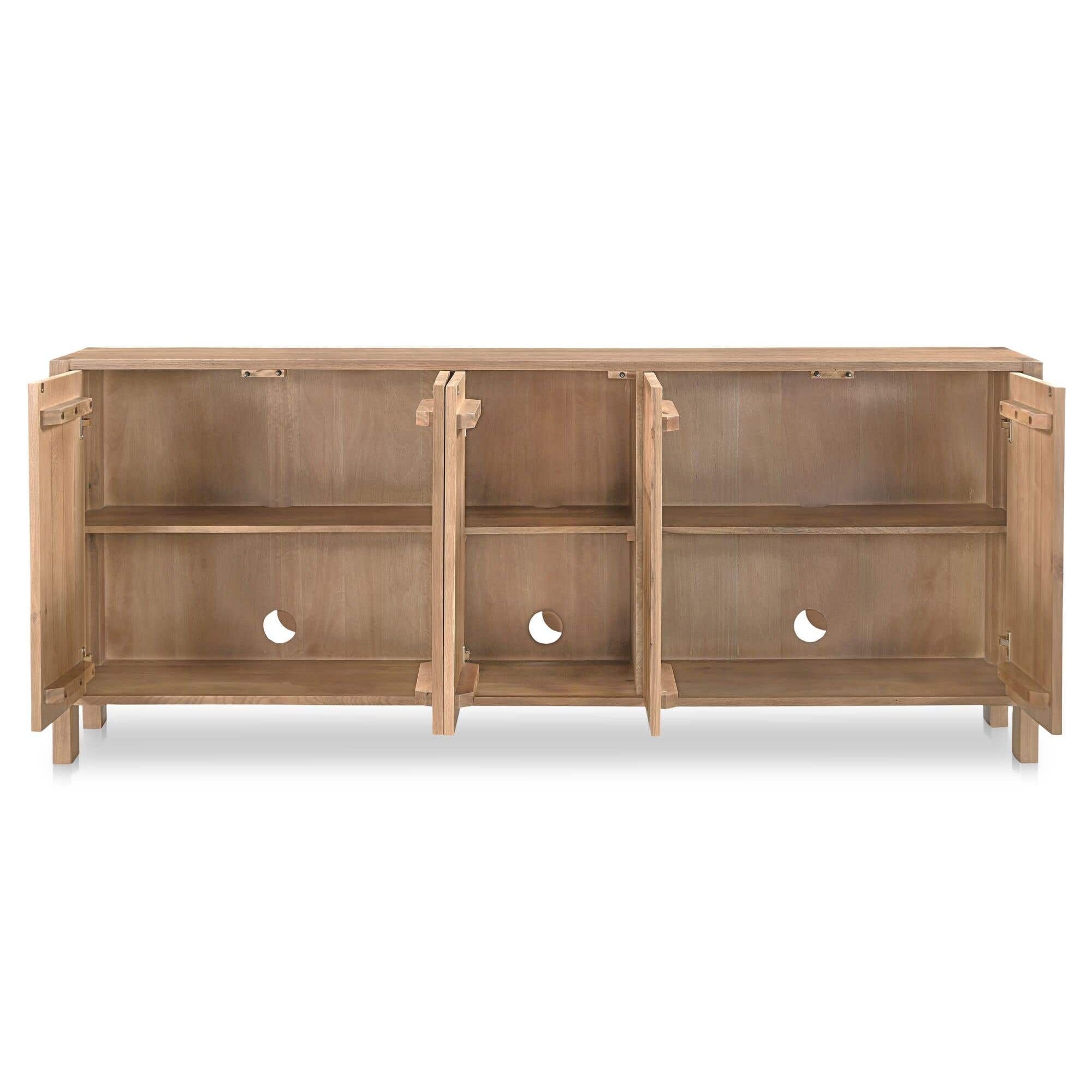 Bahut en bois moderne avec tiroirs et portes pour salle à manger