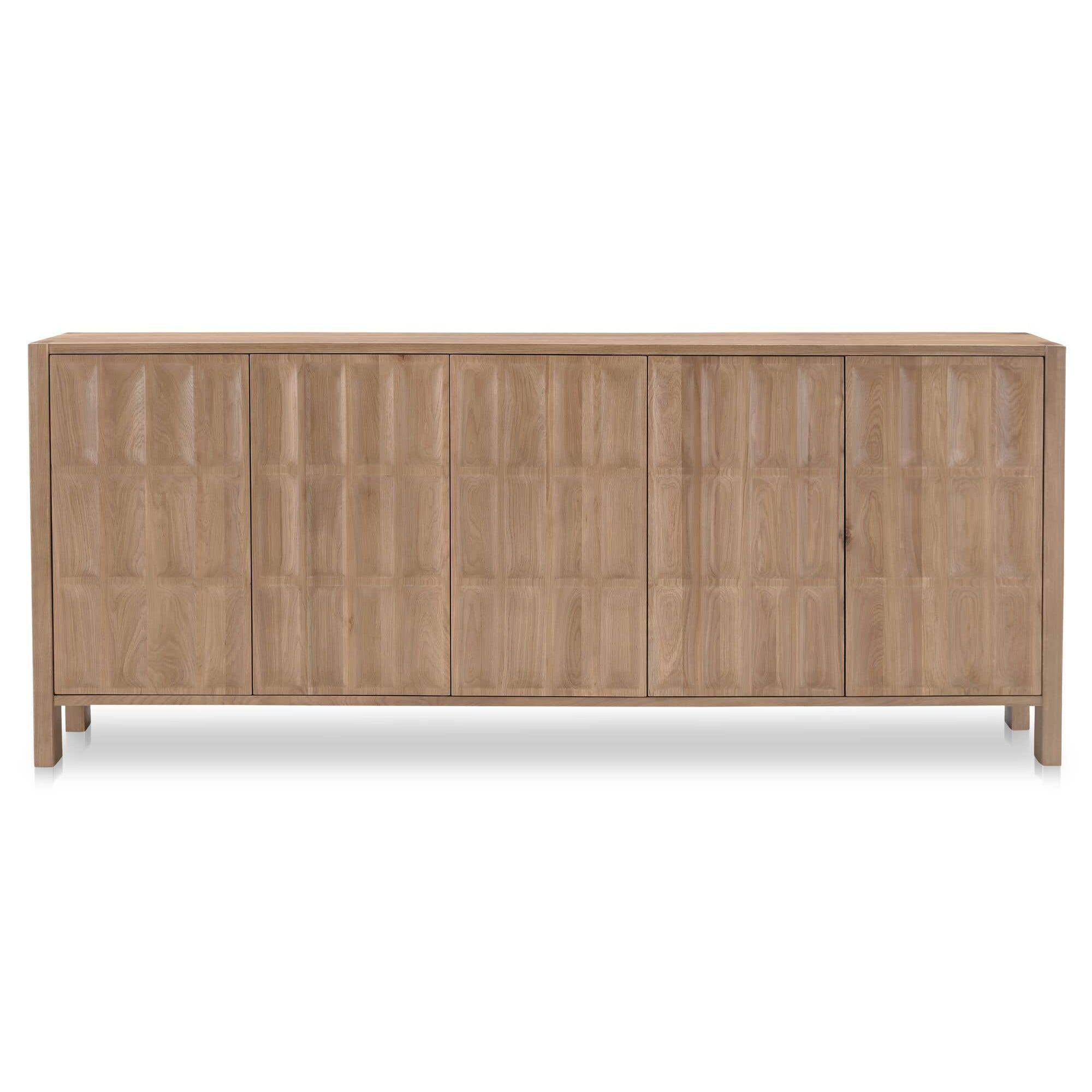 Bahut en bois moderne avec tiroirs et portes pour salle à manger