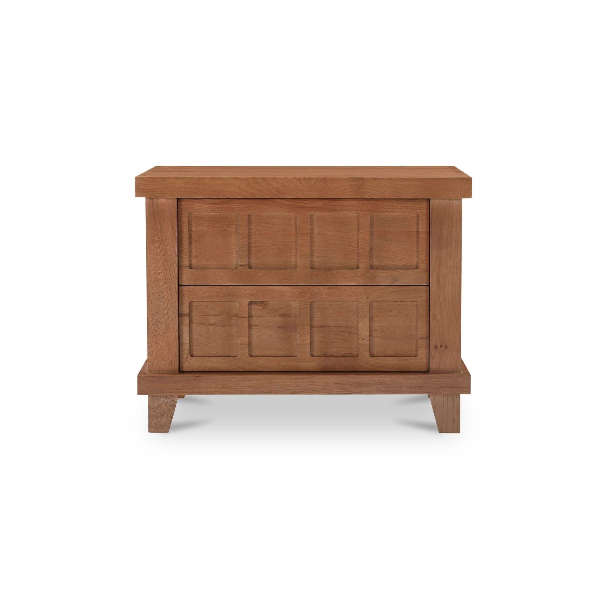 Table de chevet en bois naturel avec tiroir de rangement et cadre épuré pour chambre à coucher