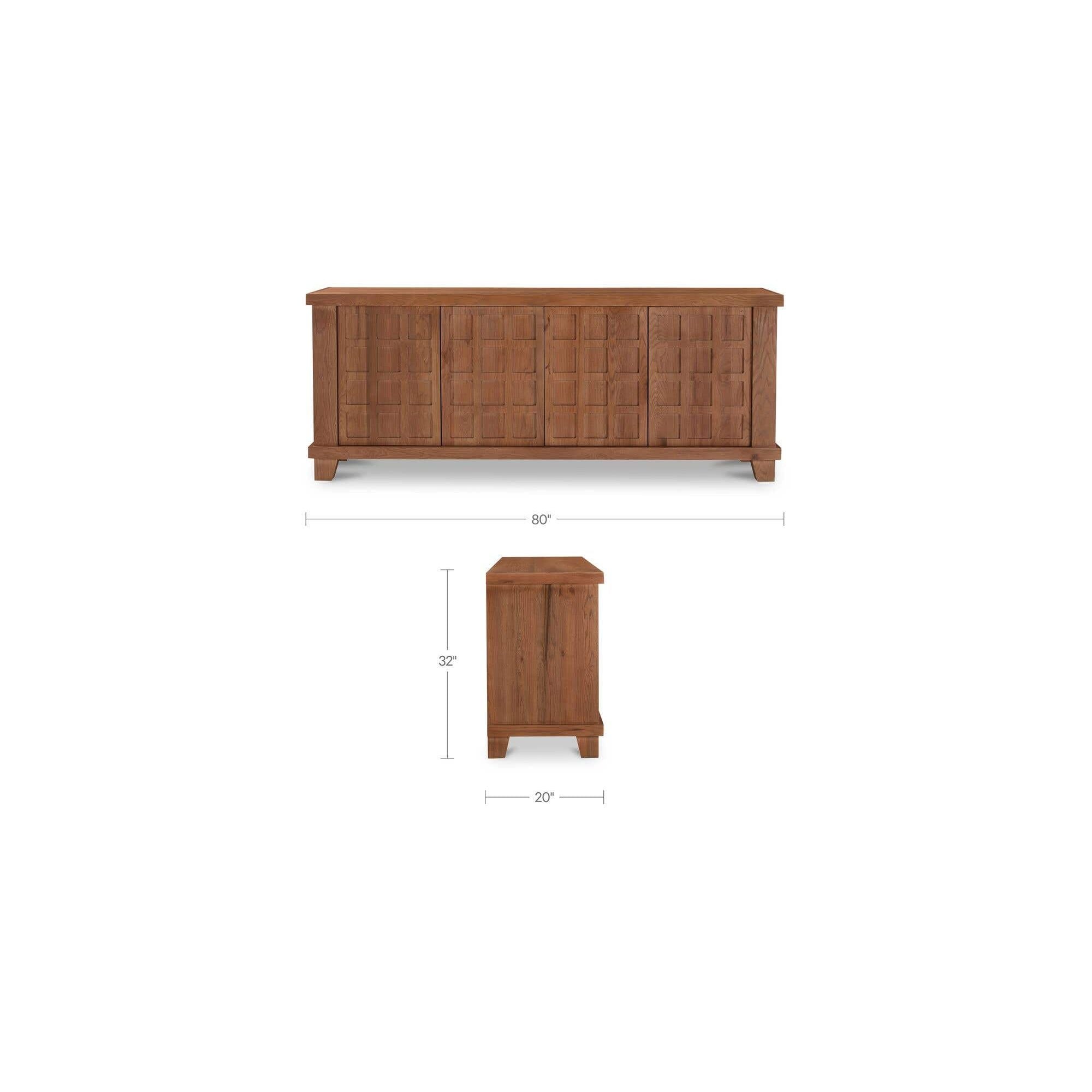 Buffet en bois naturel avec cadre épuré pour salle à manger