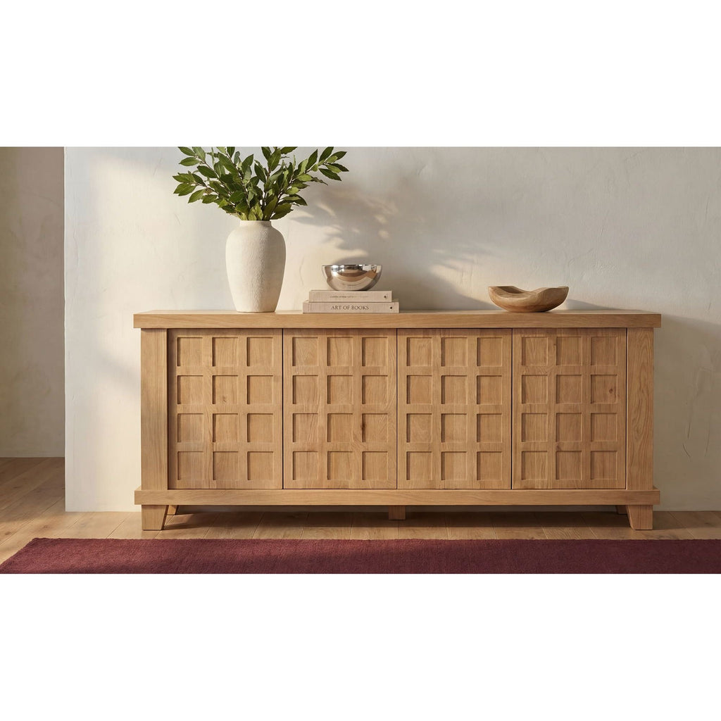 Buffet en bois naturel avec cadre épuré pour salle à manger