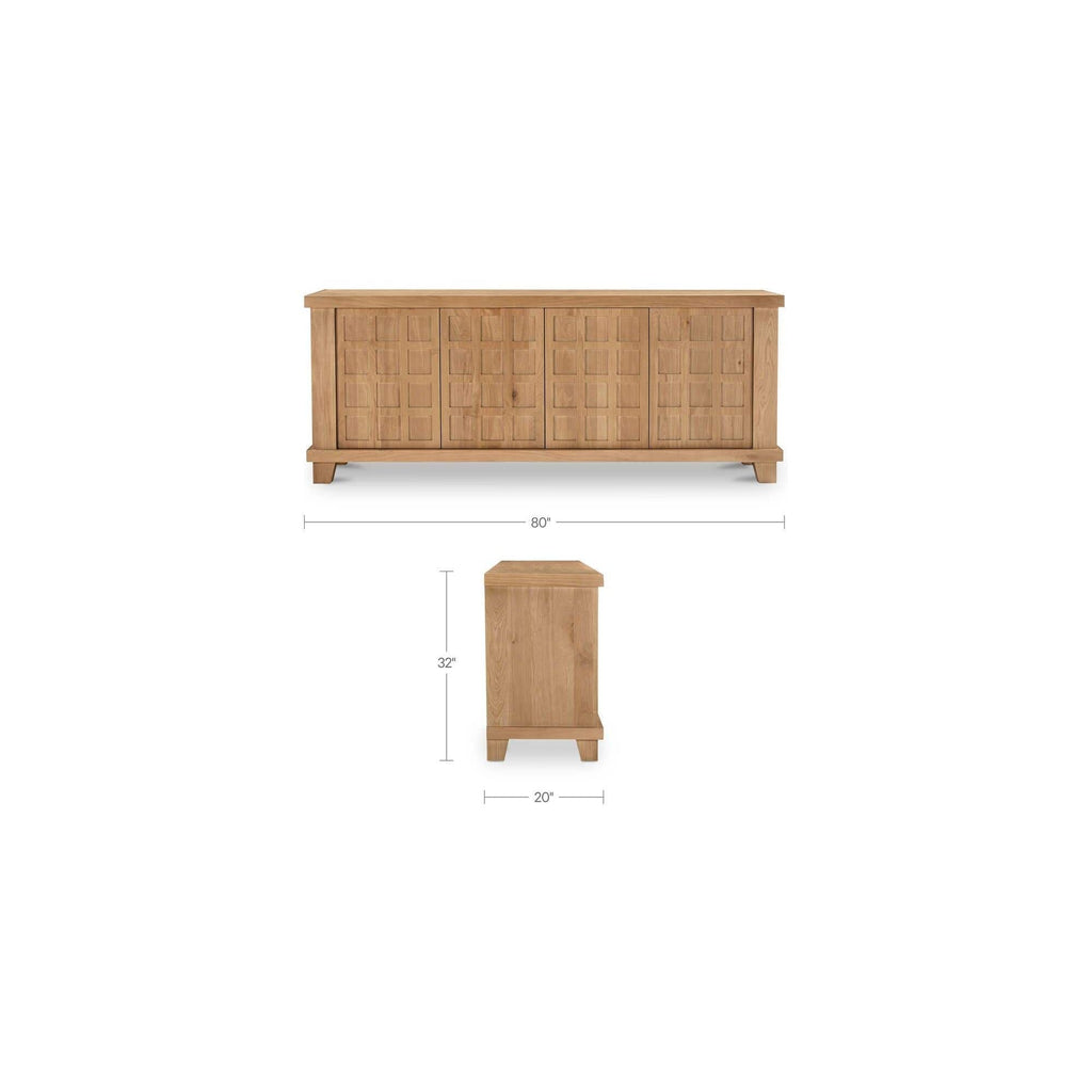Buffet en bois naturel avec cadre épuré pour salle à manger
