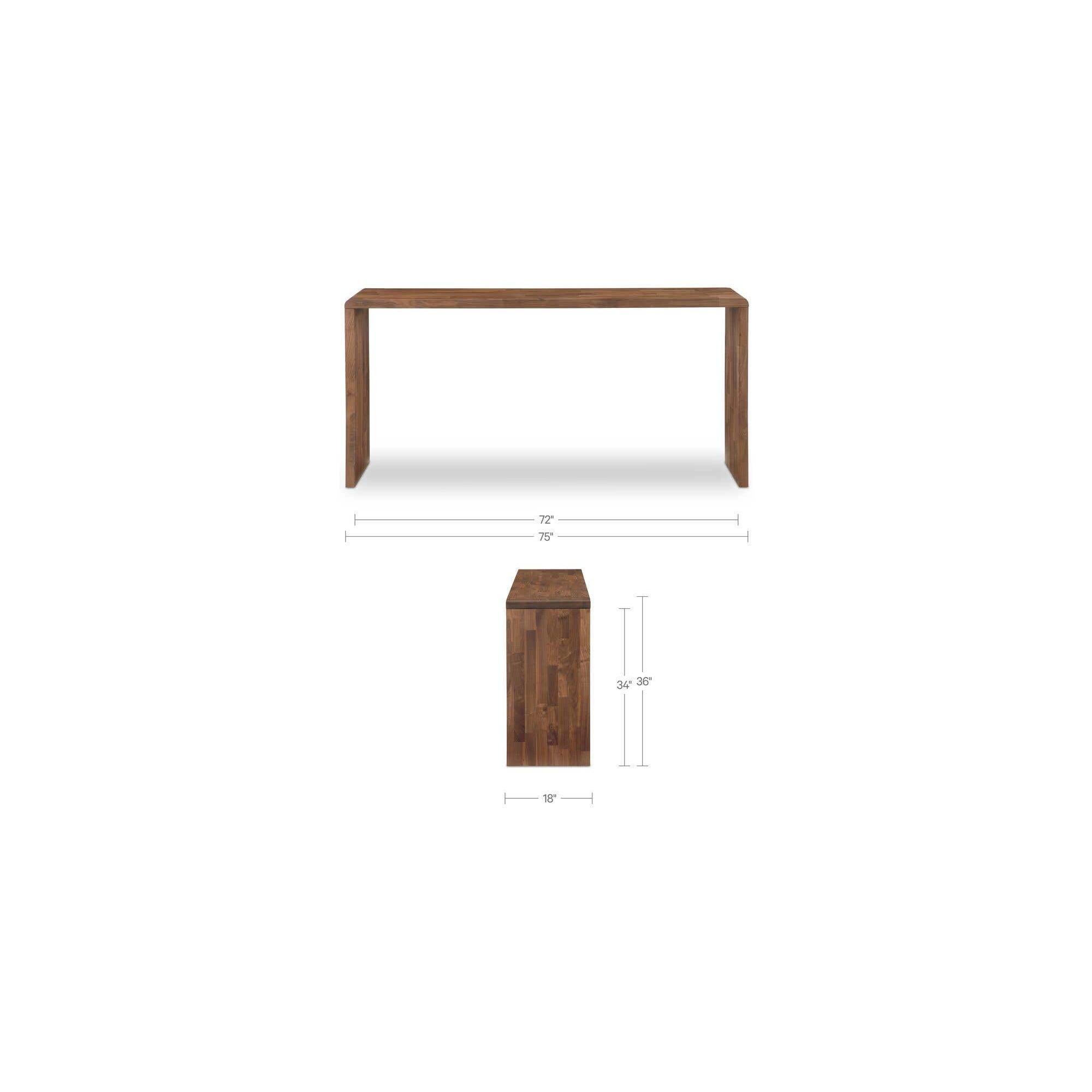 Table de comptoir d'extérieur en bois naturel avec cadre épuré pour la cuisine et le patio