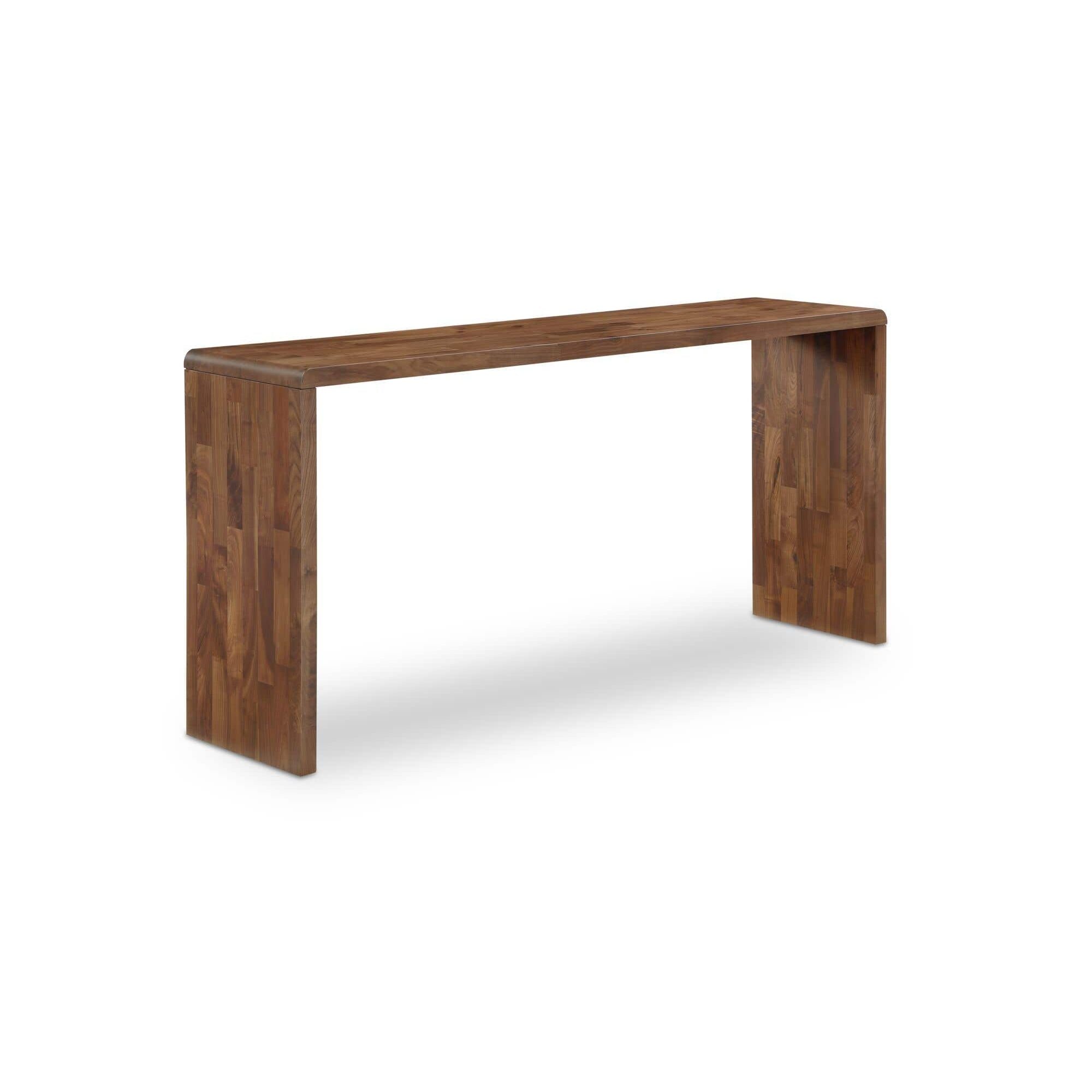 Table de comptoir d'extérieur en bois naturel avec cadre épuré pour la cuisine et le patio