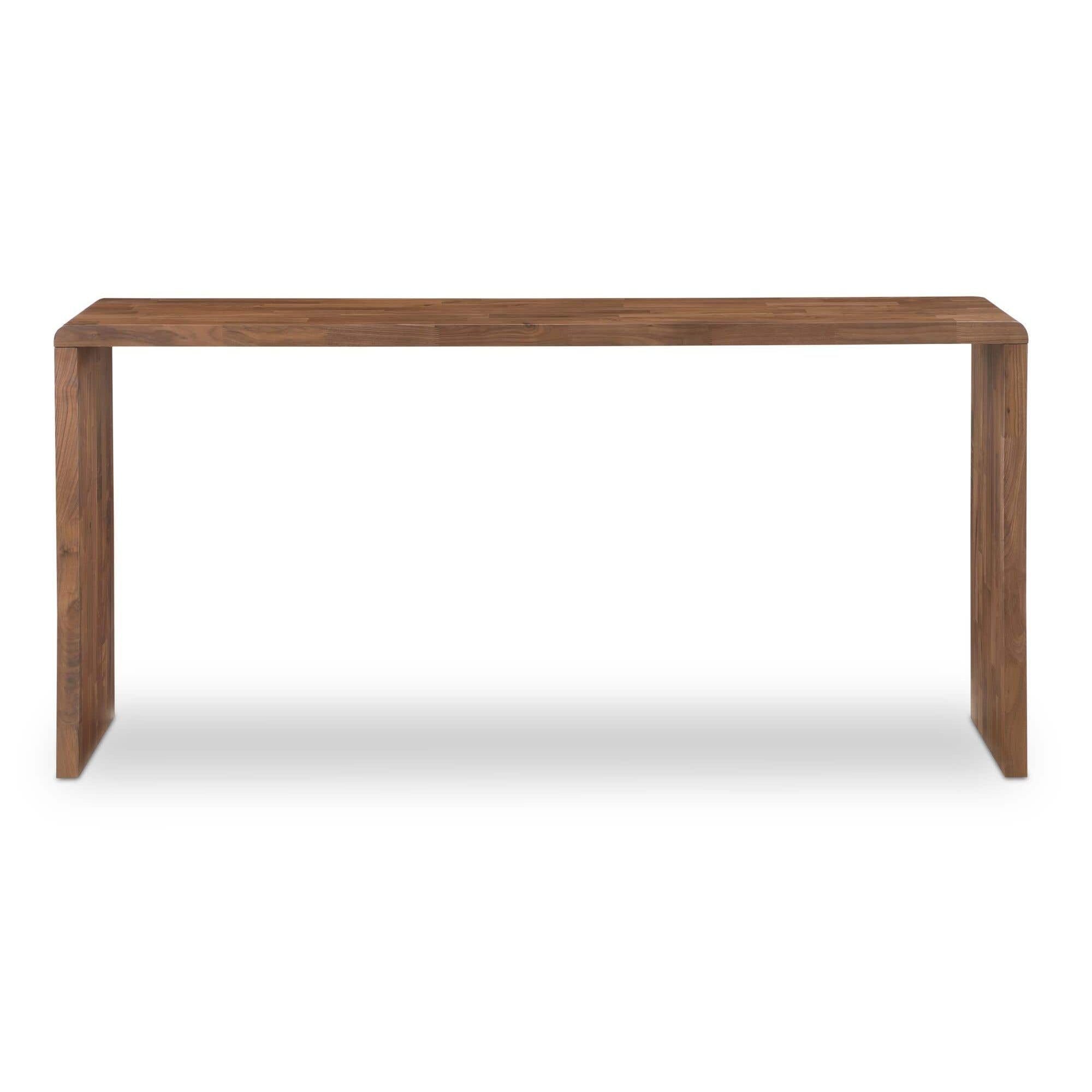 Table de comptoir d'extérieur en bois naturel avec cadre épuré pour la cuisine et le patio