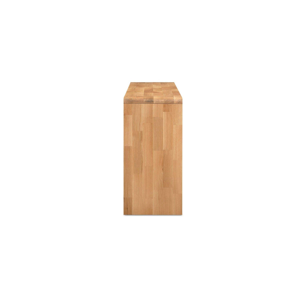 Table de comptoir d'extérieur en bois naturel avec cadre épuré pour la cuisine et le patio