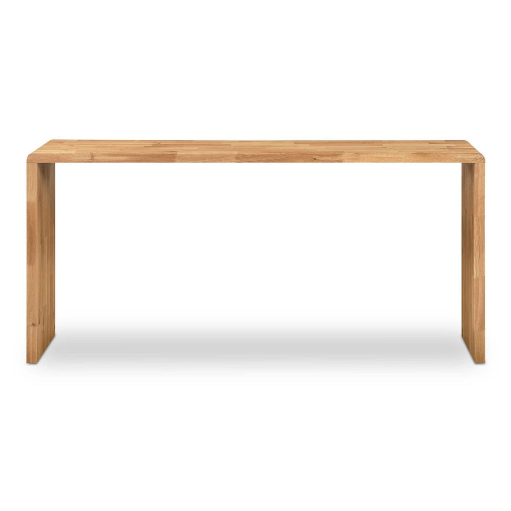 Table de comptoir d'extérieur en bois naturel avec cadre épuré pour la cuisine et le patio