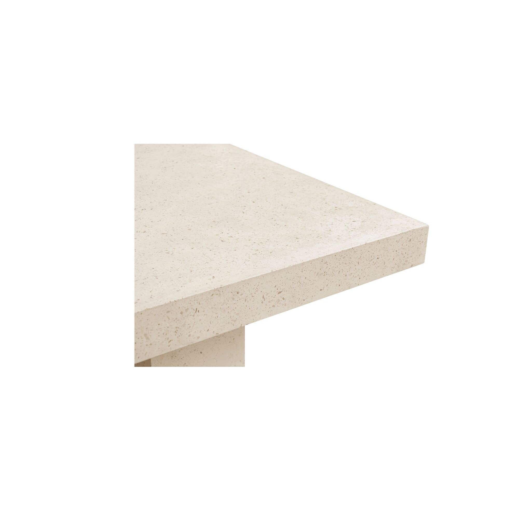 Table à manger d'extérieur moderne en béton et terrazzo avec plateau en pierre pour patio et jardin