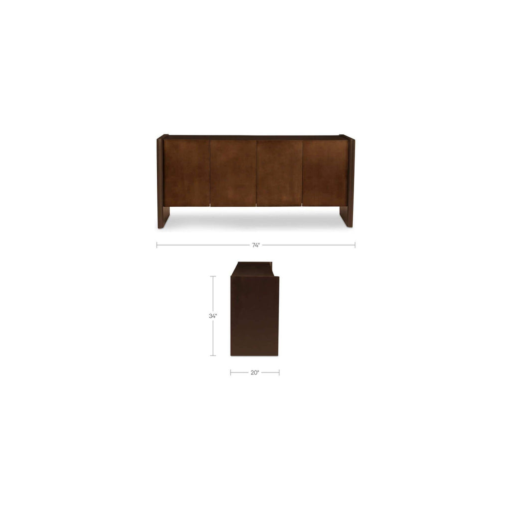 Buffet en bois scandinave avec portes de rangement pour salle à manger