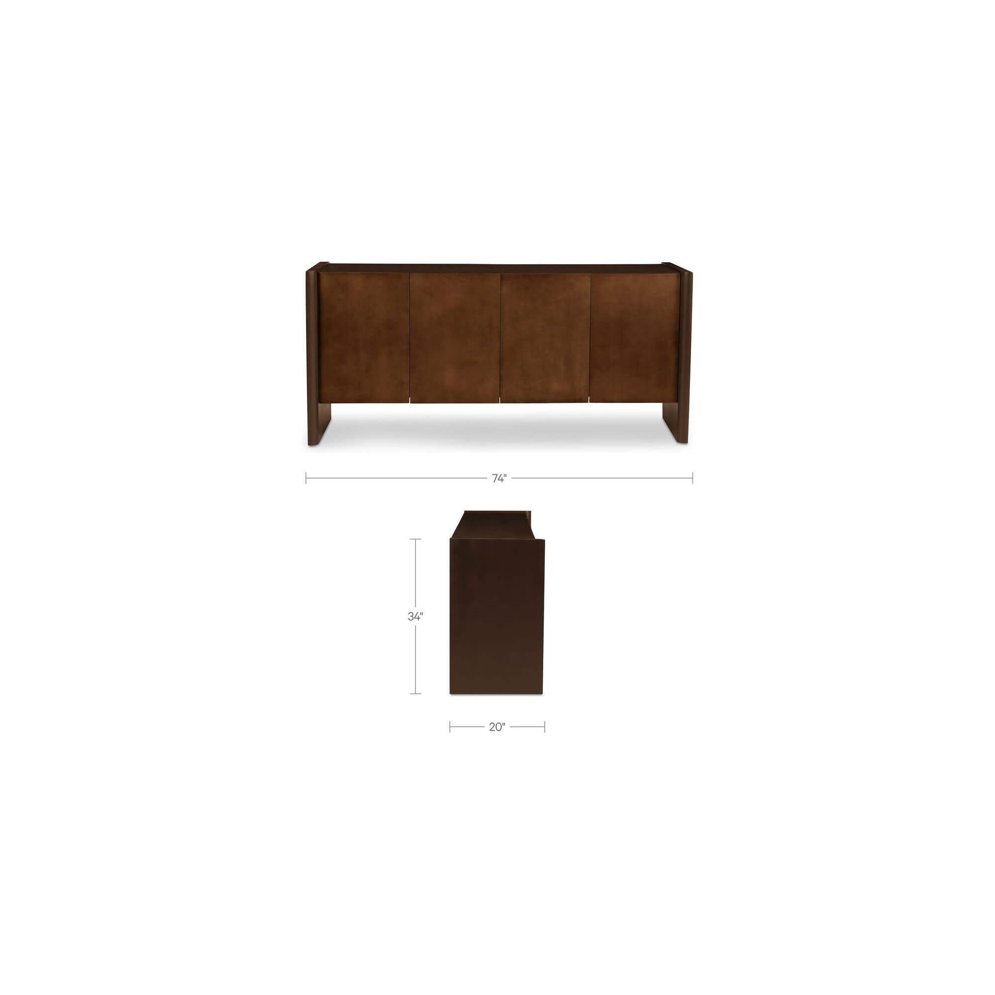 Buffet en bois scandinave avec portes de rangement pour salle à manger