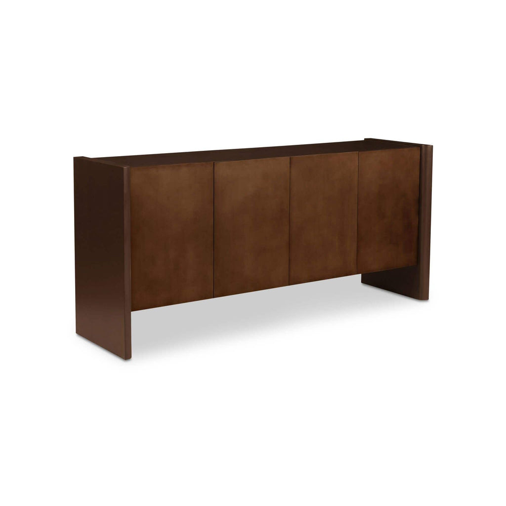 Buffet en bois scandinave avec portes de rangement pour salle à manger