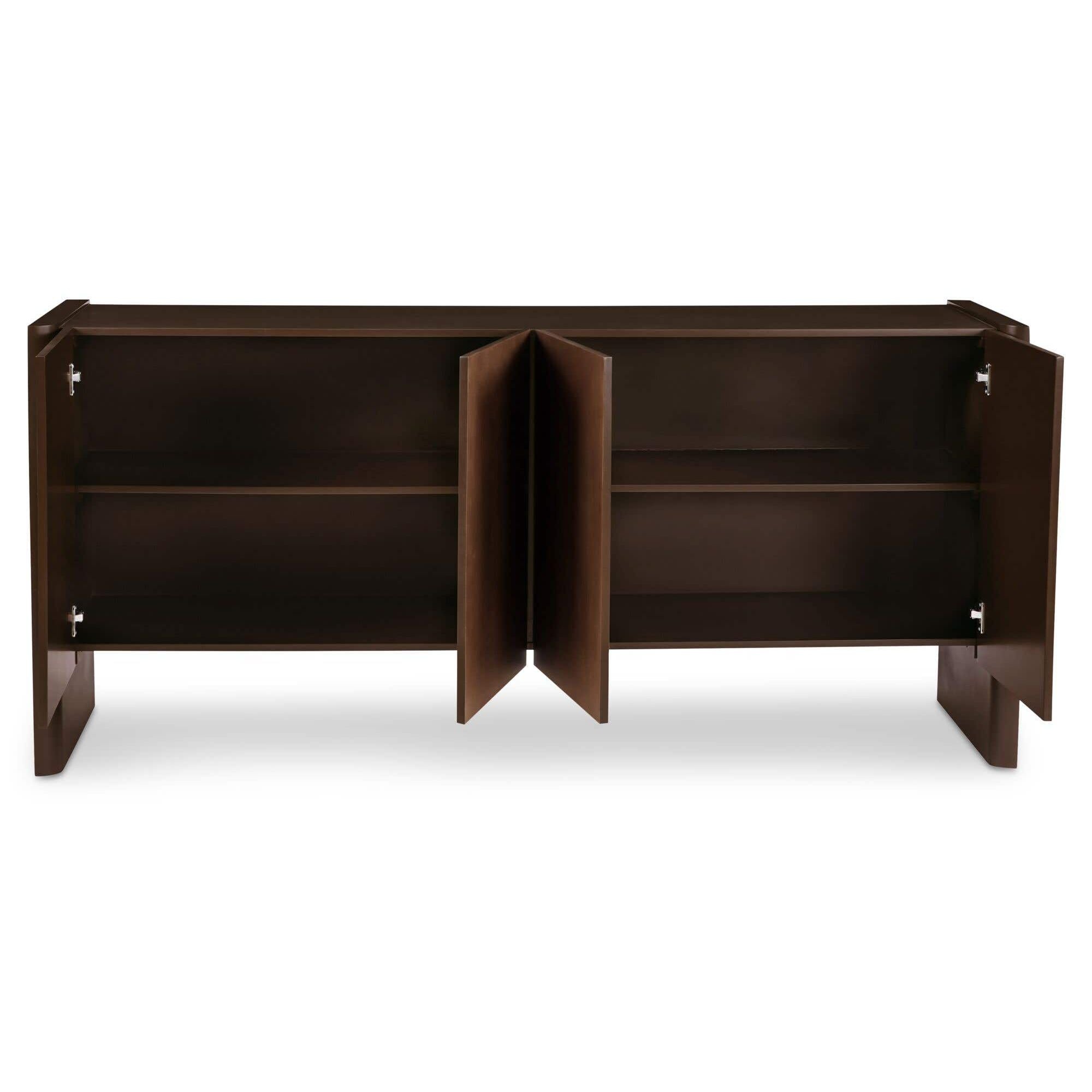Buffet en bois scandinave avec portes de rangement pour salle à manger