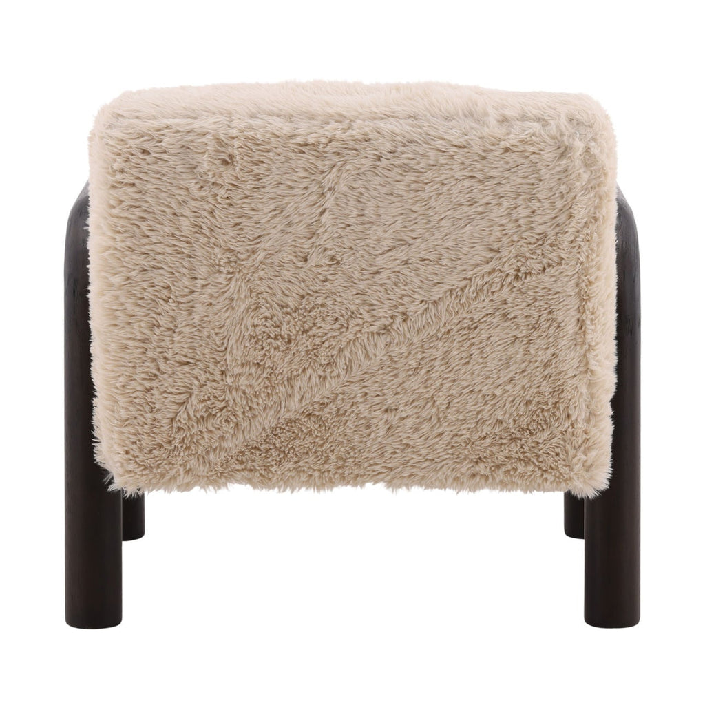 Fauteuil d'appoint moderne en bois et tissu avec assise rembourrée pour salon