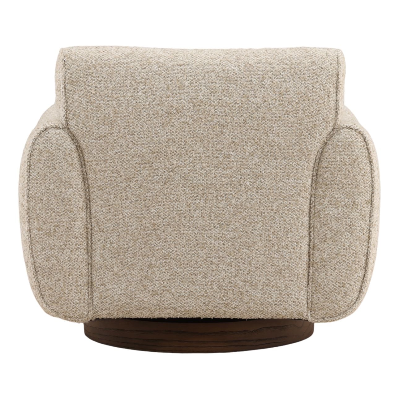 Fauteuil d'appoint pivotant en bois et rembourré moderne avec cadre en bois naturel pour salon