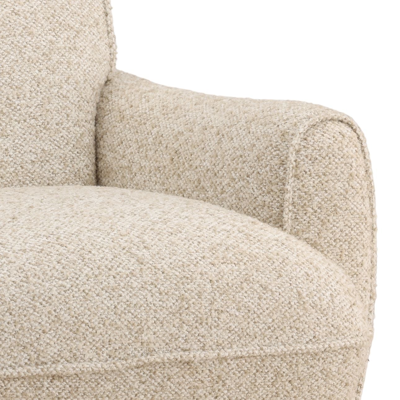 Fauteuil d'appoint pivotant en bois et rembourré moderne avec cadre en bois naturel pour salon